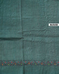Eleagnt Kantha Work Saree with Floral and Geometric Motifs - Green