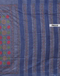 Eleagnt Kantha Work Saree with Floral and Geometric Motifs - Light Blue