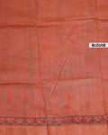 Eleagnt Kantha Work Saree with Floral and Geometric Motifs - Orange