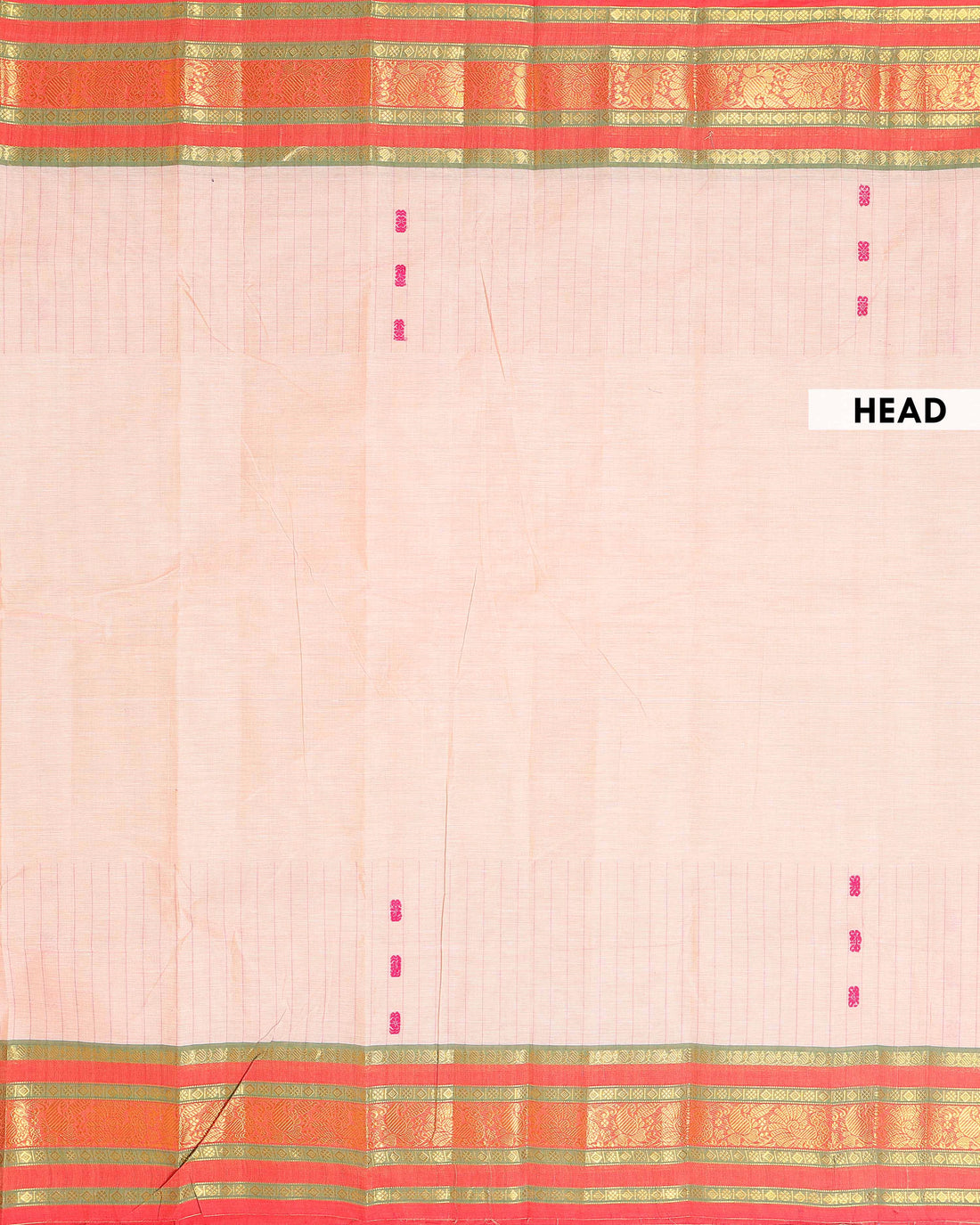 Elegant Chettinad Cotton Saree with Contrast Border and Grid Pattern - Sandal