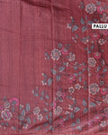 Elegant Floral Embroidered Semi Tussar Saree with All-Over Motifs - Maroon