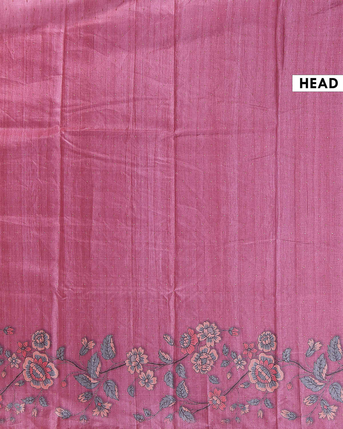 Elegant Floral Embroidered Semi Tussar Saree with All-Over Motifs - Pink