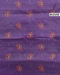 Elegant Floral Embroidered Semi Tussar Saree with All-Over Motifs - Purple