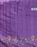 Elegant Floral Embroidered Semi Tussar Saree with All-Over Motifs - Purple