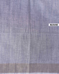 Elegant Handloom Kovai Cotton Saree with Woven Stripes and Zari Border - Grey