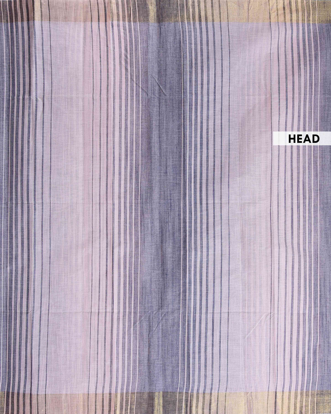 Elegant Handloom Kovai Cotton Saree with Woven Stripes and Zari Border - Grey