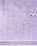 Elegant Handloom Kovai Cotton Saree with Woven Stripes and Zari Border - Lavender