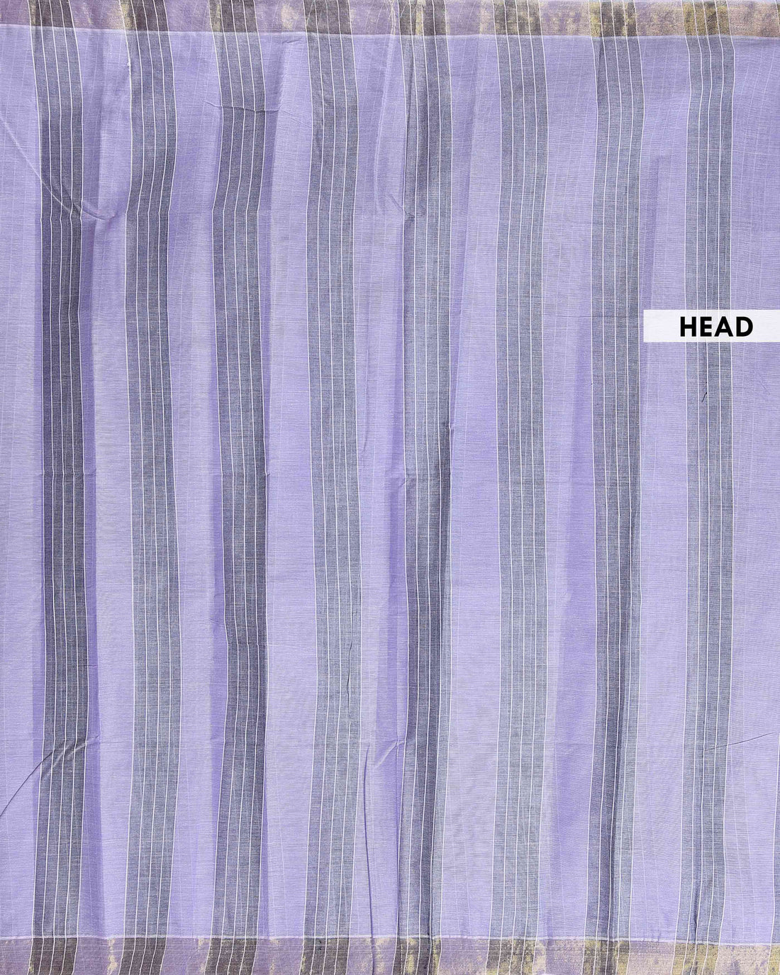 Elegant Handloom Kovai Cotton Saree with Woven Stripes and Zari Border - Lavender