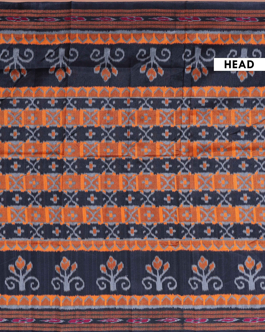 Elegant Handloom Pochampally Ikkat Saree with Geometric and Floral Motifs - Multi