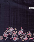 Elegant Handloom Tussar Silk Saree with a Traditional Elephant and Flower Border - Black