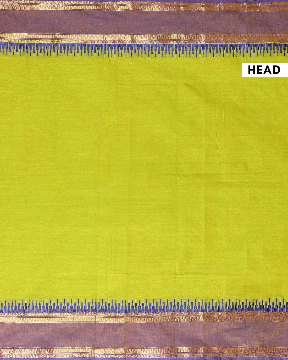 Elegant Kanchi Cotton Saree with Classic Temple Border and Zari Details - Green