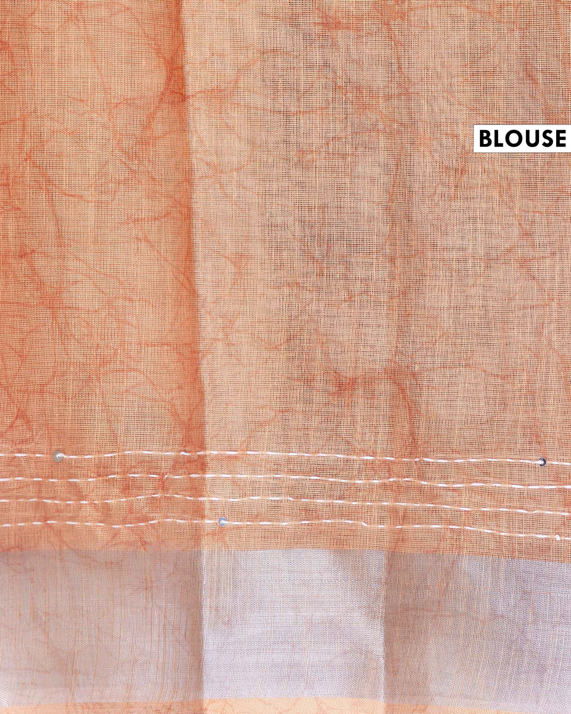 Elegant Kantha Work Saree with Floral Print and Contrasting Border - Green