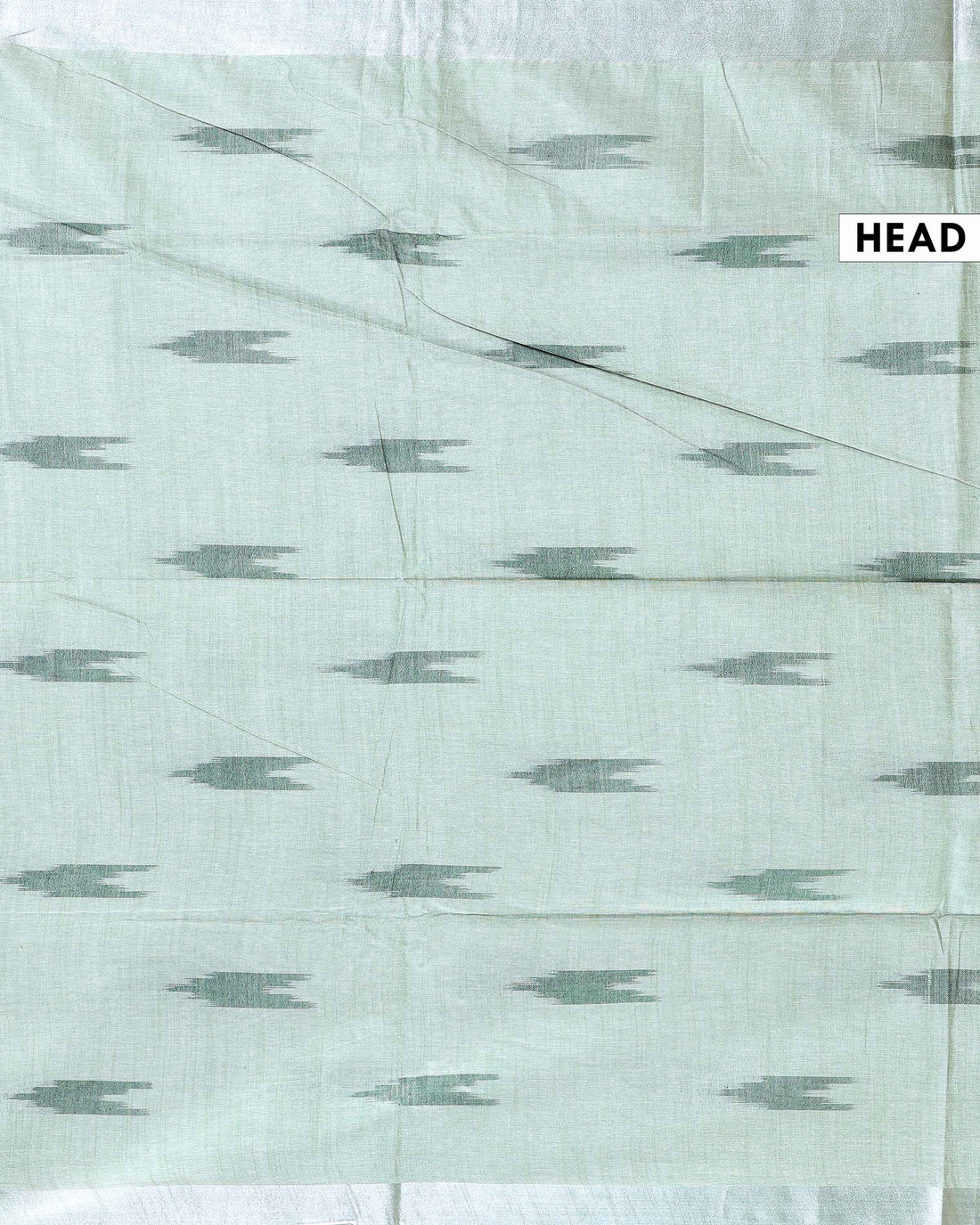 Elegant Linen Cotton Saree with Traditional Ikat-Inspired Design - Green