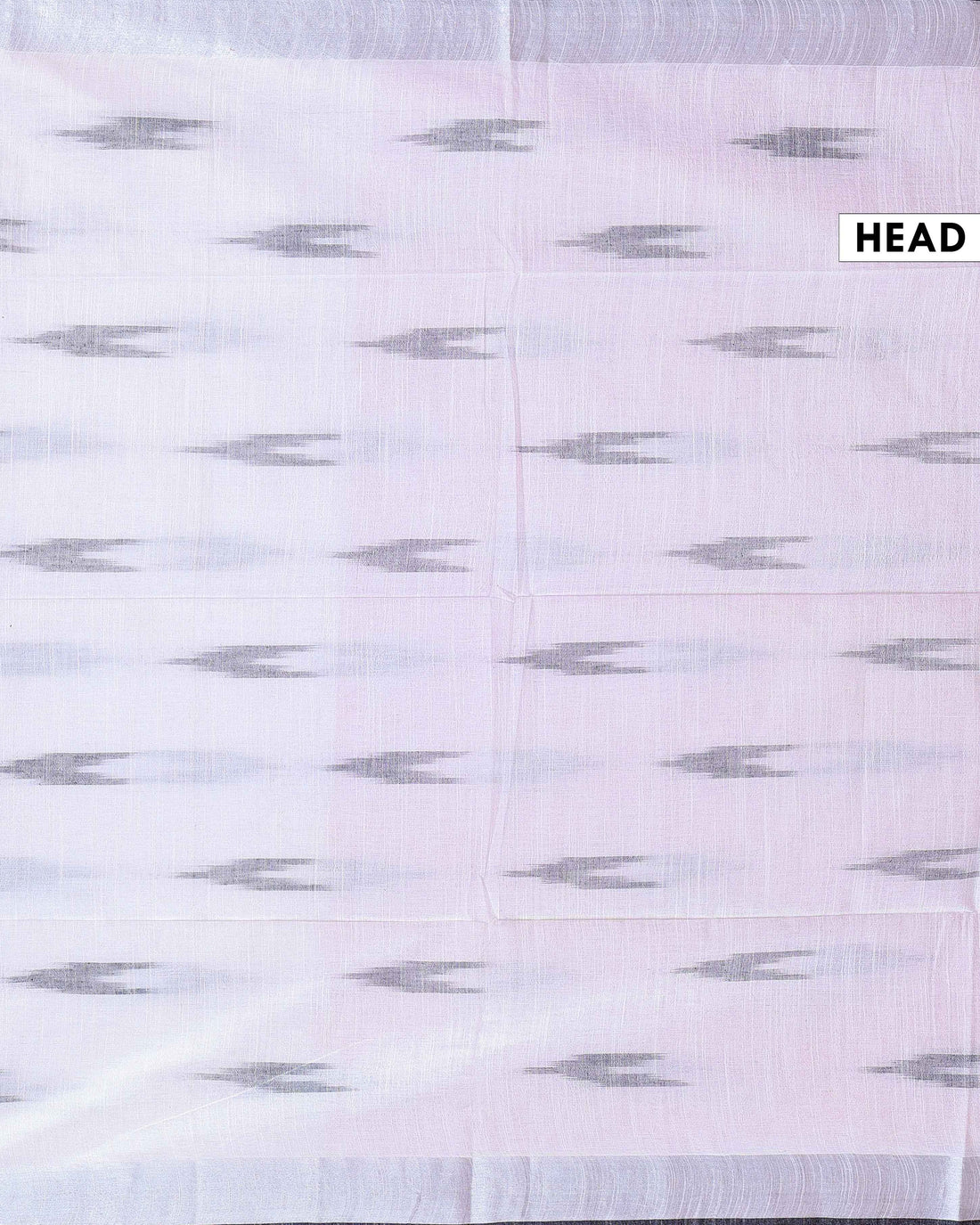 Elegant Linen Cotton Saree with Traditional Ikkat-Inspired Design - Off White