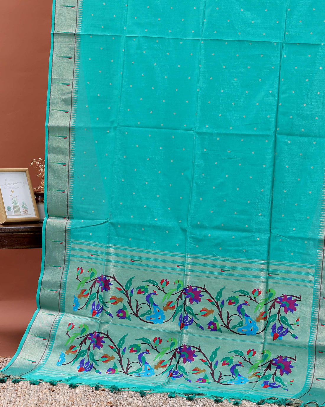 Elegant Paithani Saree with Elaborate Peacock and Floral Weaving on the Pallu -Green