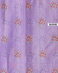 Elegant Semi Tussar Saree with Hand-Painted Elephant and Floral Motifs - Lavender