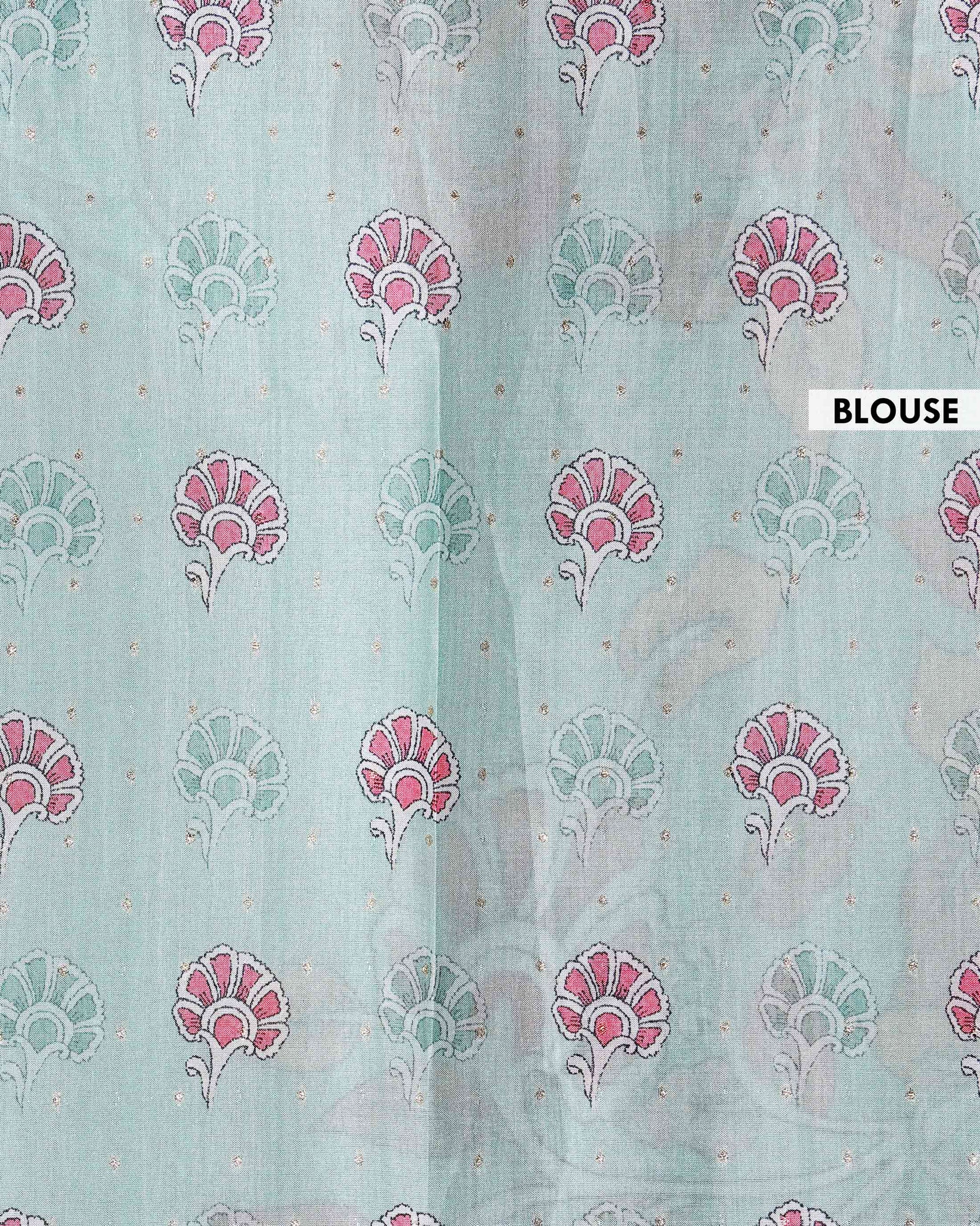 Elegant Semi Tussar Saree with Hand-Painted Elephant and Floral Motifs - Light Green