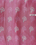 Elegant Semi Tussar Saree with Hand-Painted Elephant and Floral Motifs - Pink