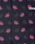 Elegant Semi Tussar Silk Saree with Floral Embroidery and Zari Dots -  Black