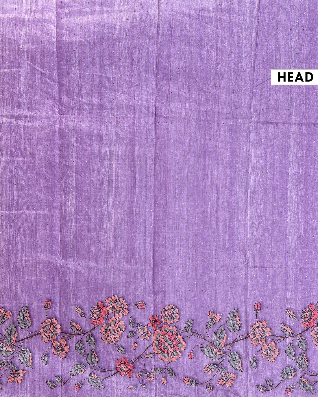 Elegant Semi Tussar Silk Saree with Floral Embroidery and Zari Dots -  Lavender