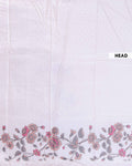 Elegant Semi Tussar Silk Saree with Floral Embroidery and Zari Dots - Off White