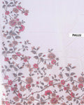 Elegant Semi Tussar Silk Saree with Floral Embroidery and Zari Dots - Off White