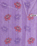 Elegant Semi Tussar Silk Saree with Floral Embroidery and Zari Dots - Purple