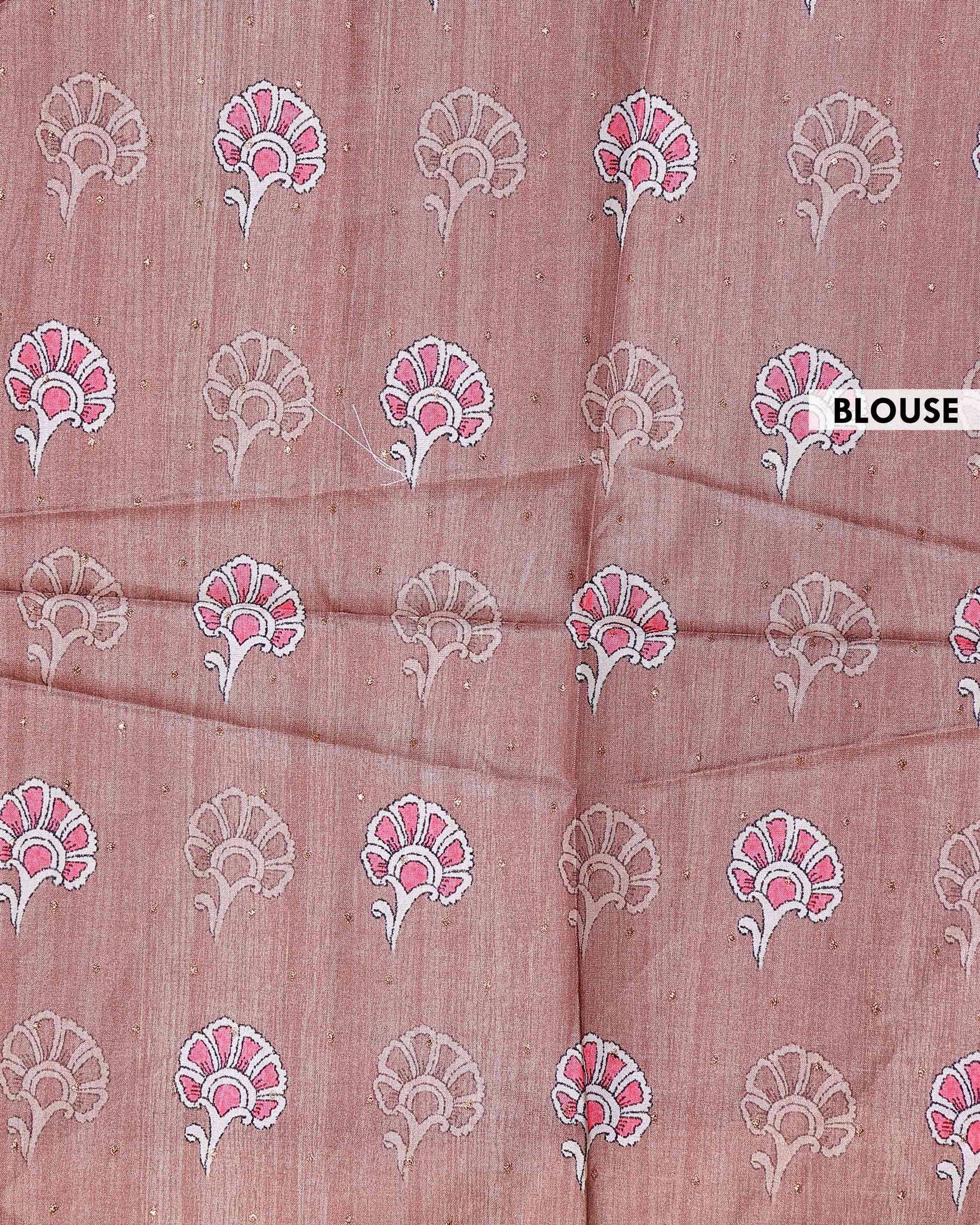 Elegant Semi Tussar Silk Saree with Hand-Painted Elephant and Floral Motifs - Brown