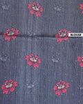 Elegant Semi Tussar Silk Saree with Intricate Floral Embroidery - Dark Grey