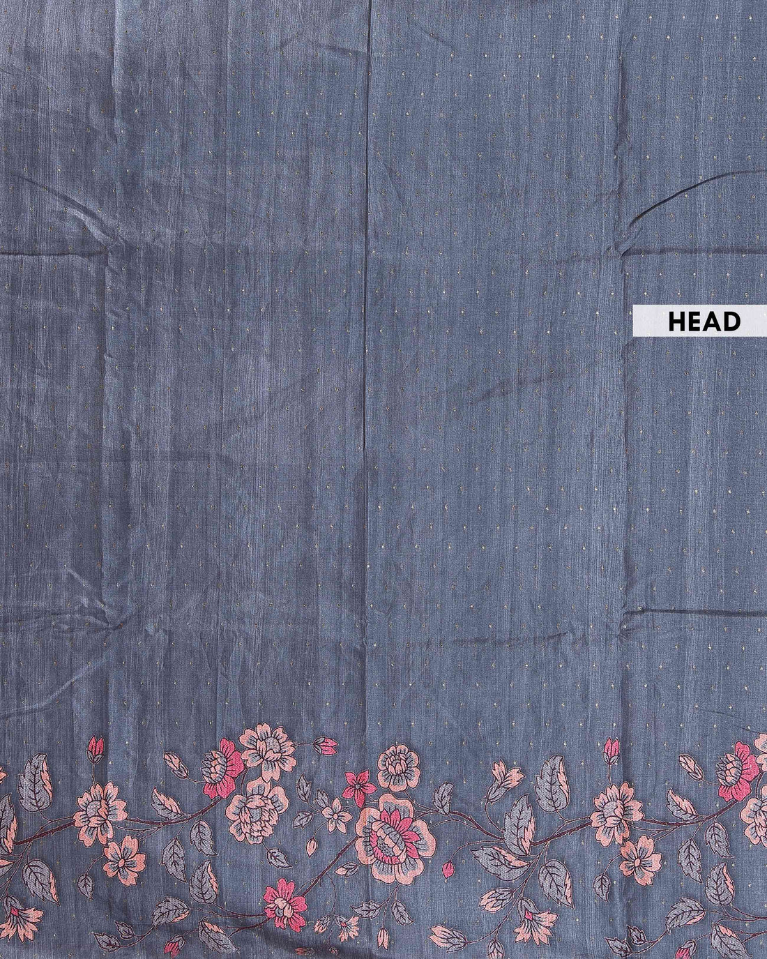 Elegant Semi Tussar Silk Saree with Intricate Floral Embroidery - Dark Grey