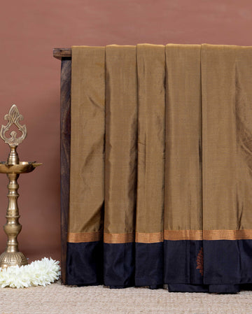 Elegant Soft Silk Saree with Subtle Shine and Handcrafted Border - Brown
