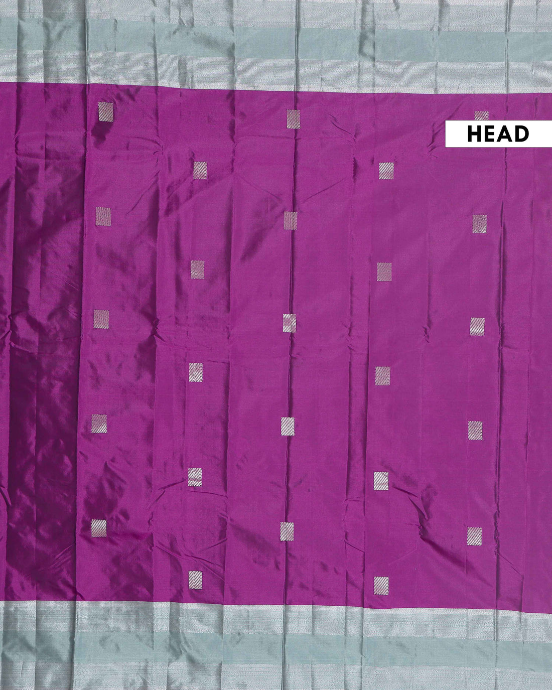 Elegant Soft Silk Saree with Woven Square Buttis and Contrast Border - Purple