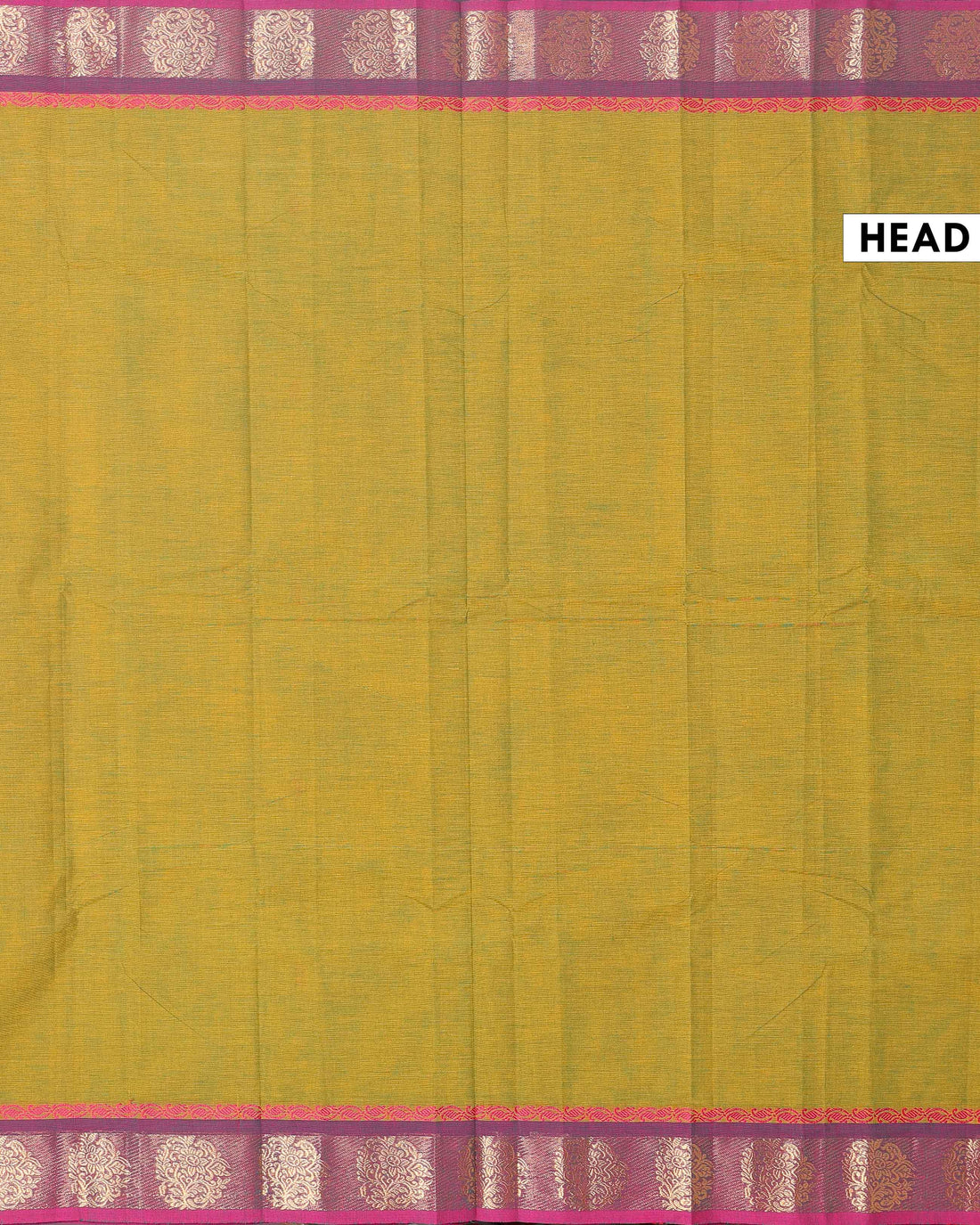 Handloom Chettinad Saree with Contrast Border and Paisley Designs - Olive Green