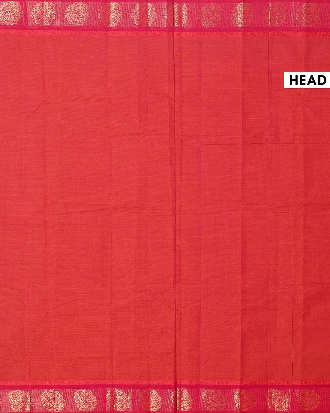 Handloom Chettinad Saree with Contrast Border and Paisley Designs - Red