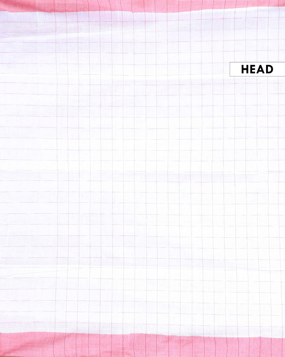 Handloom Cotton Saree with Checkered Body and Striped Pallu - Off White