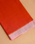 Women'sHandloom Cotton Unstitched Salwar Suit Material with Woven Zari Border & Matching Dupatta - Orange