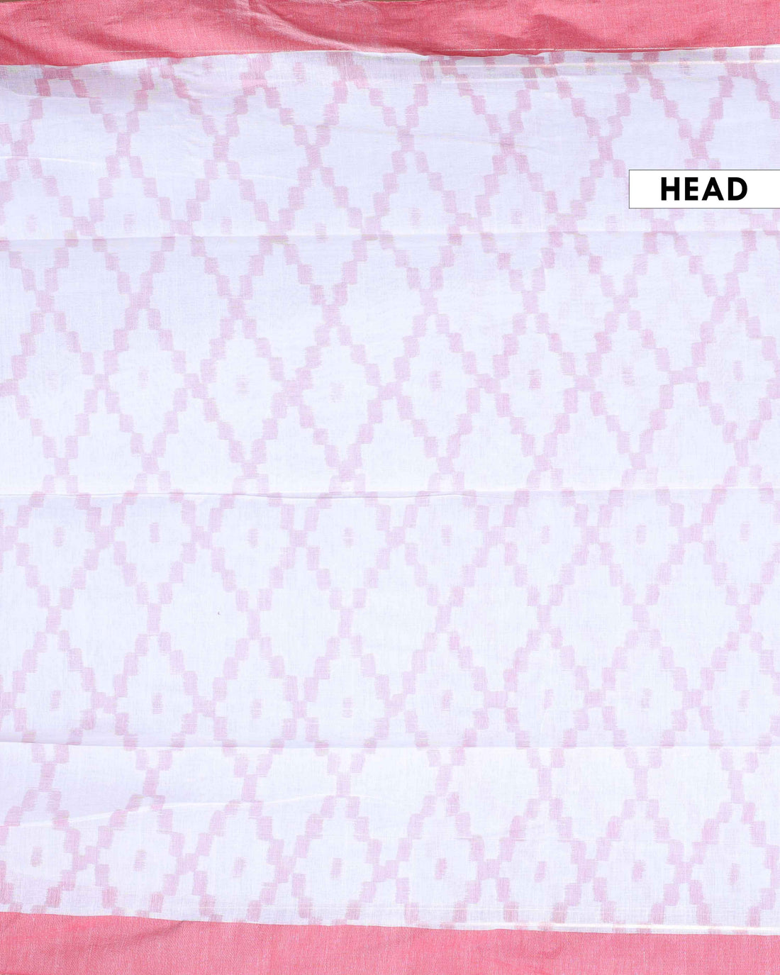 Handloom Ikkat Cotton Saree with Woven Border and Tasseled Pallu - Off White