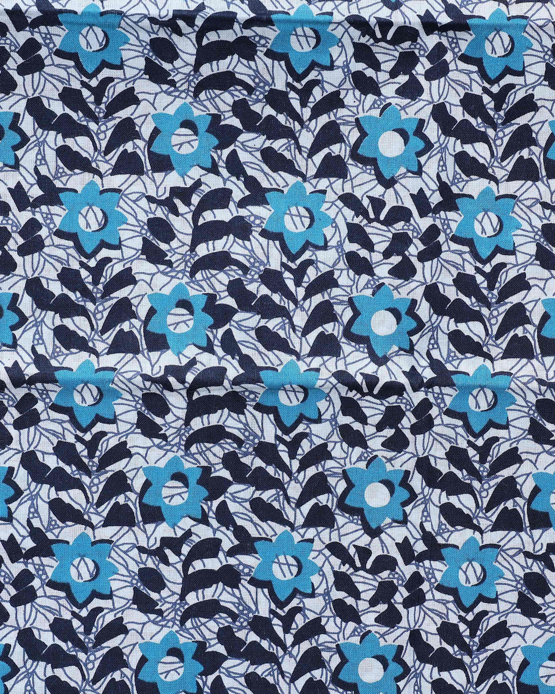 Handloom Khadi Cotton Saree with Contrast Printed Blouse and Tassel Accents - Teal