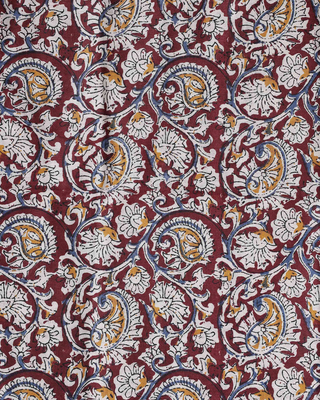 Handloom Khadi Cotton Saree with Contrast Printed Blouse and Tassel Accents - Maroon