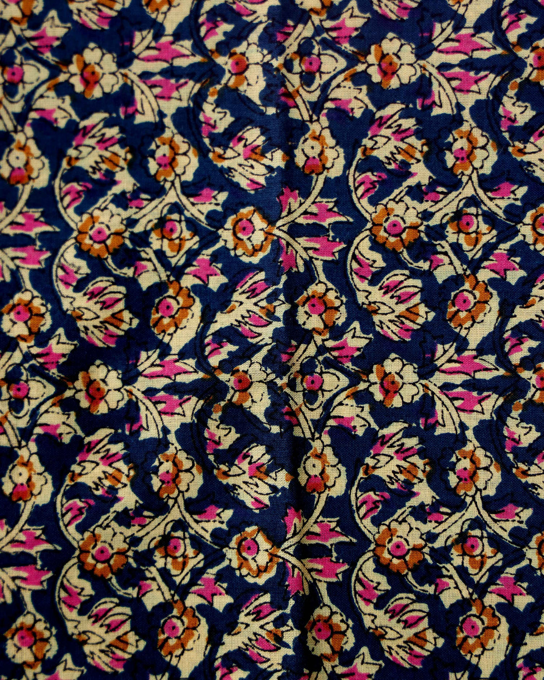 Handloom Khadi Cotton Saree with Contrast Printed Blouse and Tassel Accents - Pink