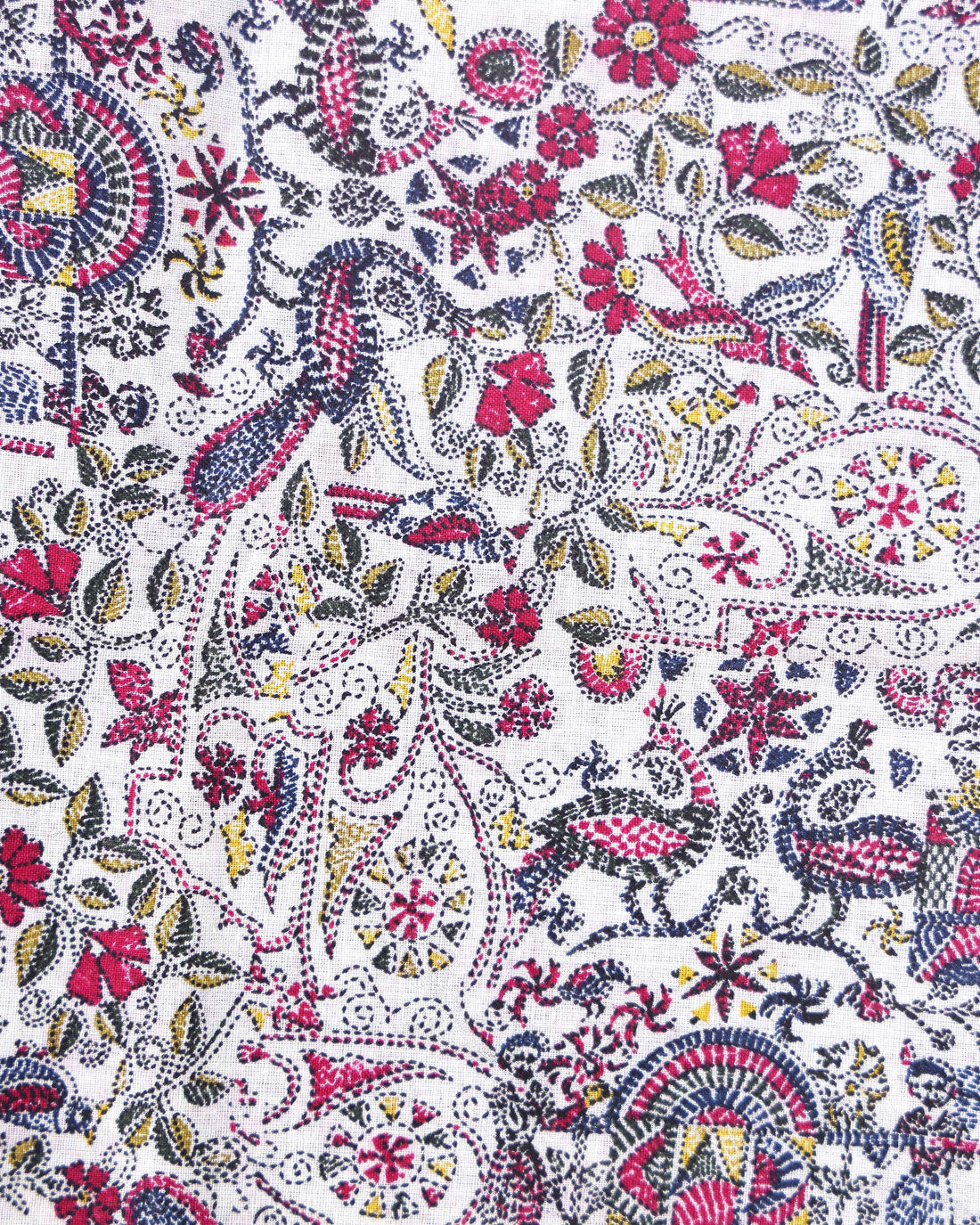 Handloom Khadi Cotton Saree with Contrast Printed Blouse and Tassel Accents - Pink