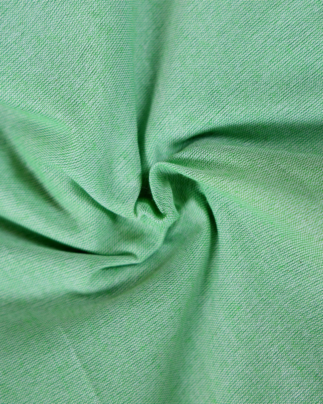 Handloom Khadi Cotton Saree with Contrast Printed Blouse and Tassel Accents - Pista Green