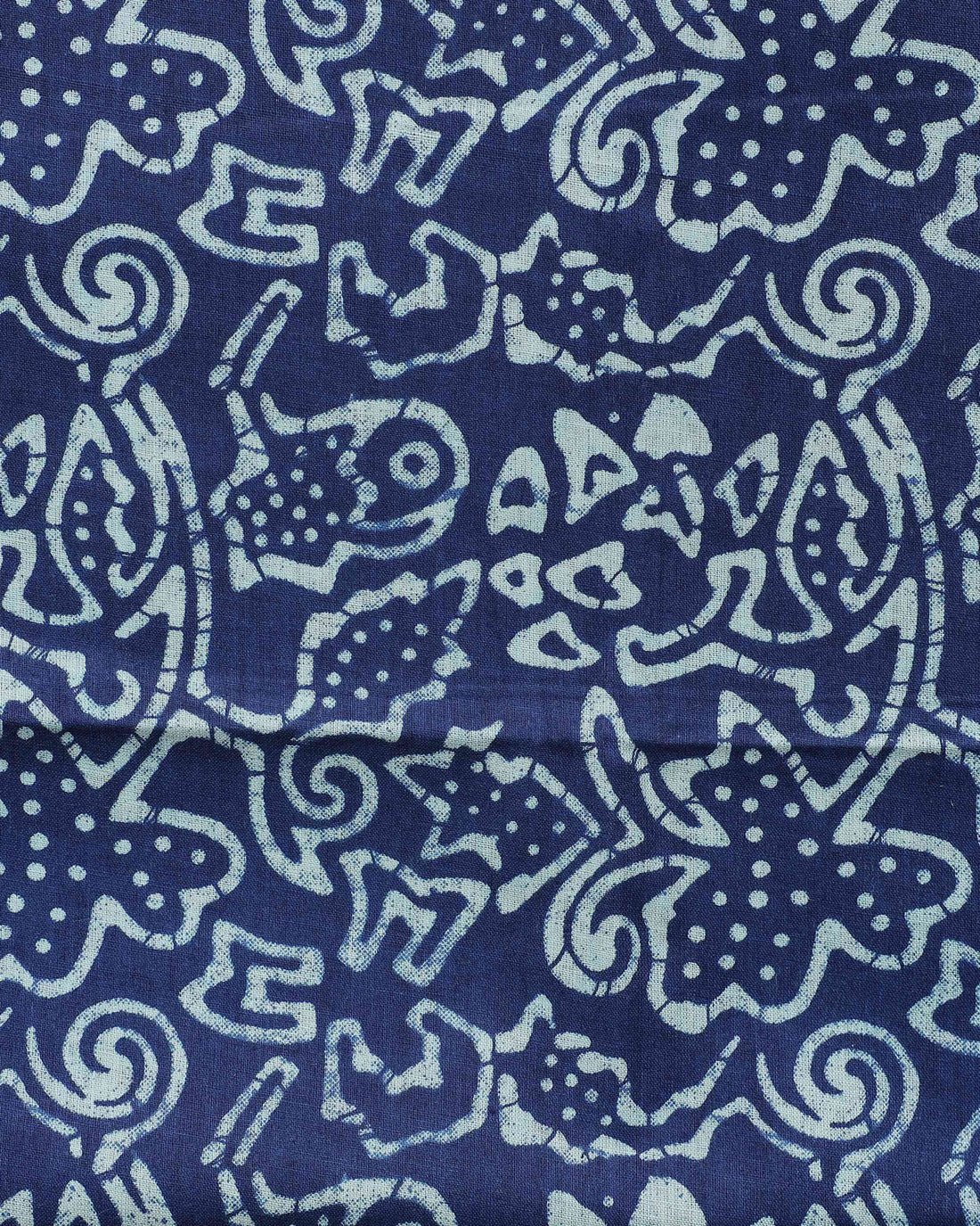 Handloom Khadi Cotton Saree with Contrast Printed Blouse and Tassel Accents - Royal Blue