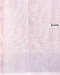 Handloom Kovai Cotton Saree with Striped Body and Woven Border - Light Pink