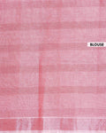 Handloom Kovai Cotton Saree with Striped Body and Woven Border - Pink