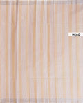 Handloom Kovai Cotton Saree with Striped Body and Zari Border - Light Orange