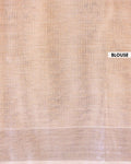 Handloom Kovai Cotton Saree with Subtle Striped Pattern - Brown