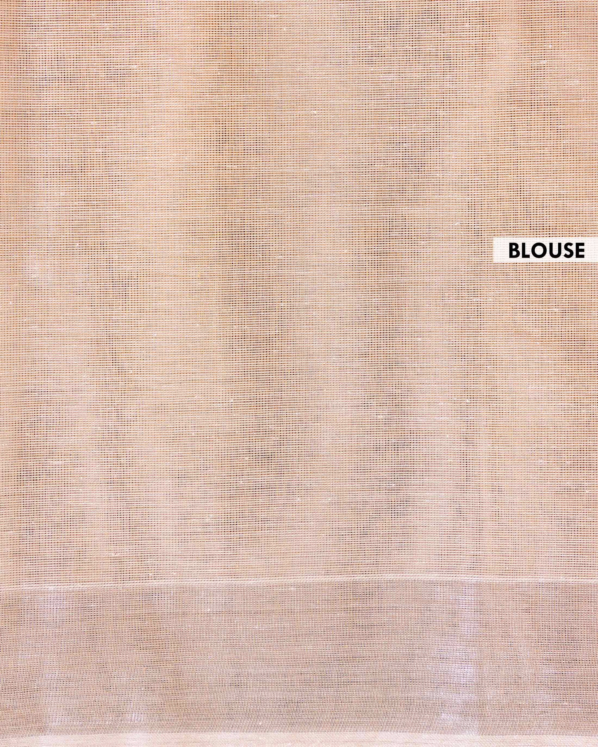 Handloom Kovai Cotton Saree with Subtle Striped Pattern - Brown