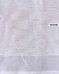 Handloom Kovai Cotton Saree with Subtle Striped Pattern - Light Grey