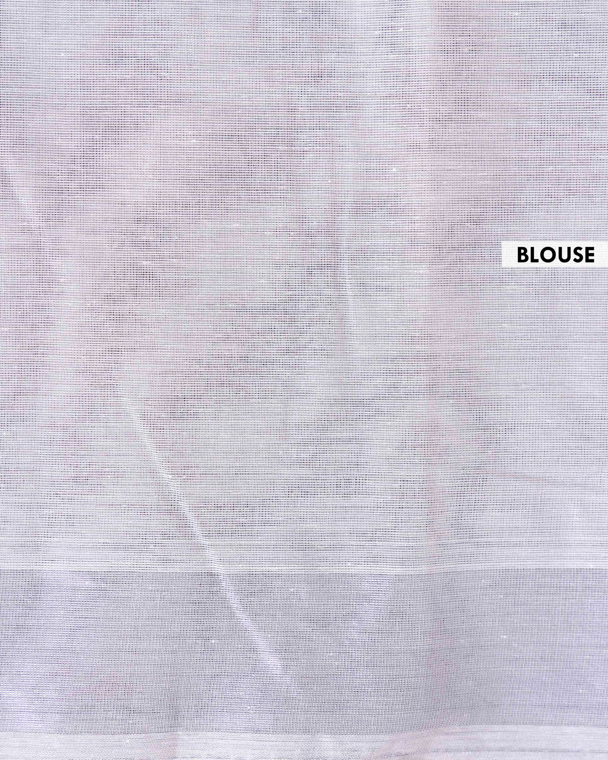 Handloom Kovai Cotton Saree with Subtle Striped Pattern - Light Grey